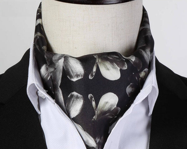 Lightweight Short Silk Scarf, Casual Silk Scarf Men, Mens Dress Silk Scarf, Short Silk Ascot Men, Silk Scarf For Blazer, Mens Summer Silk Scarf-ArtWorkCrafts.com