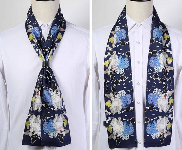 Short Silk Ascot Men, Silk Scarf For Blazer, Mens Summer Silk Scarf, Narrow Pure Silk Scarf, Short Silk Neckerchief Men, Soft Silk Short Scarf, Business Slim Silk Scarf, Mens Thin Silk Neck Scarf-ArtWorkCrafts.com