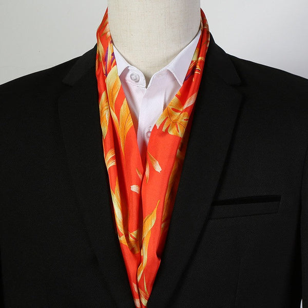 Narrow Pure Silk Scarf, Short Silk Neckerchief Men, Short Silk Ascot Men, Silk Scarf For Blazer, Mens Summer Silk Scarf, Soft Silk Short Scarf, Business Slim Silk Scarf, Mens Thin Silk Neck Scarf-ArtWorkCrafts.com