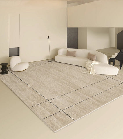 Simple Contemporary Soft Rugs for Bedroom, Dining Room Floor Carpets, Living Room Modern Rugs, Modern Living Room Rug Placement-ArtWorkCrafts.com