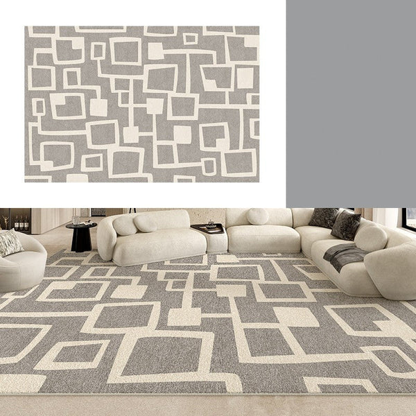 Large Geometric Rugs, Contemporary Area Rugs for Dining Room, Modern Rugs for Living Room, Gray Modern Rugs for Bedroom-ArtWorkCrafts.com