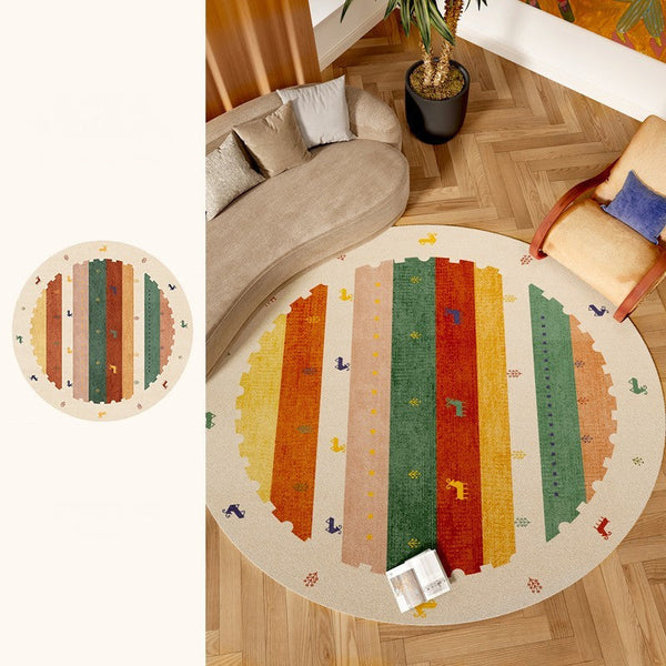 Modern Rugs for Children's Room, Geometric Modern Rug Ideas for Living Room, Circular Modern Rugs for Bathroom, Abstract Contemporary Round Rugs for Dining Room-ArtWorkCrafts.com