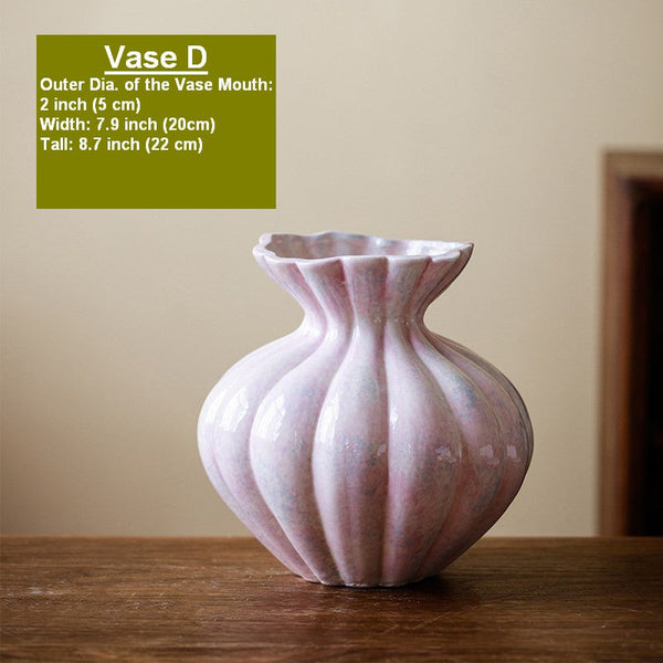 Modern Flower Vase Centerpiece on Table, Handmade Water Holding Flower Vases, Porcelain Flower Vases, Ceramic Bouquet Vases-ArtWorkCrafts.com