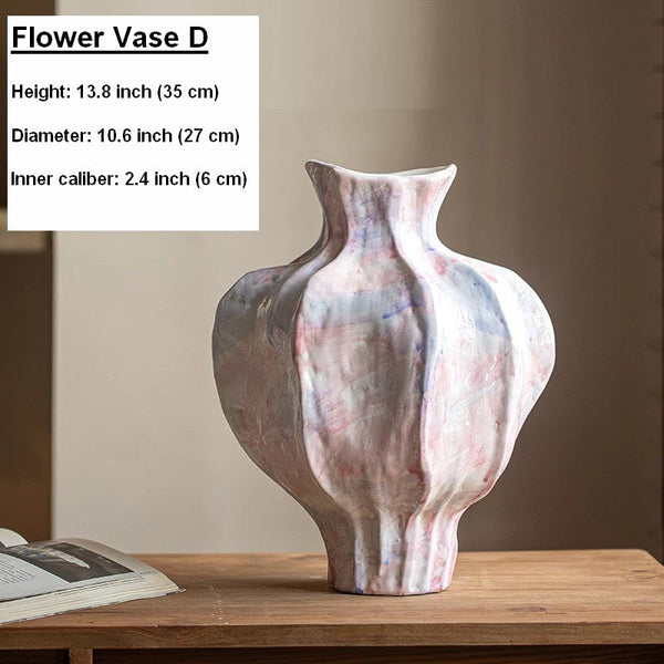 Handmade Modern Flower Vase, Centerpiece Ceramic Bouquet Vases, Large Contemporary Vases on Dining Table, Porcelain Vases for Modern Home Decor-ArtWorkCrafts.com