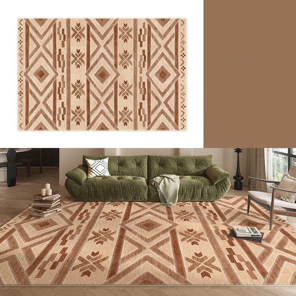 Mid Century Modern Rugs Next to Bed, Contemporary Rugs for Bedroom, Abstract Modern Carpets for Living Room, Modern Rugs for Dining Room-ArtWorkCrafts.com