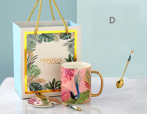 Unique Ceramic Mugs in Gift Box, Creative Porcelain Cups, Large Capacity Jungle Animal Porcelain Mugs, Large Ceramic Mugs for Office-ArtWorkCrafts.com