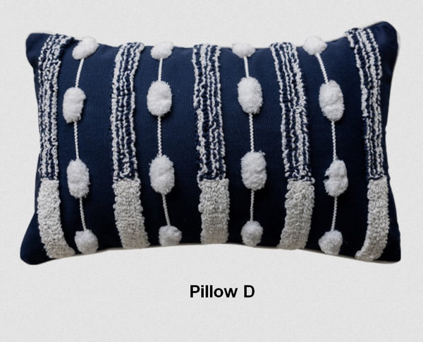 Blue Square Modern Decorative Pillows for Couch, Contemporary Modern Sofa Pillows, Modern Decorative Pillows for Bedroom, Decorative Pillow Covers-ArtWorkCrafts.com