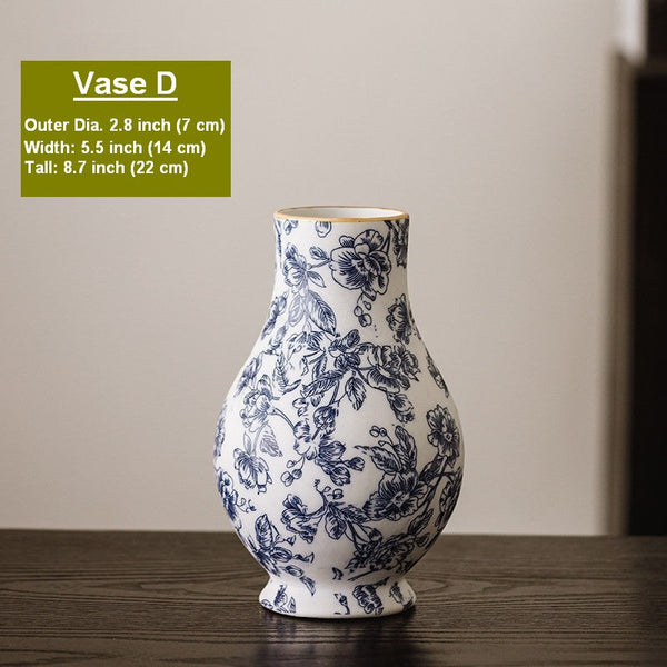 Centerpiece on Dining Table, Flower Vase on Table, Handmade Water Holding Flower Vases, Porcelain Flower Vases, Modern Ceramic Bouquet Vases-ArtWorkCrafts.com