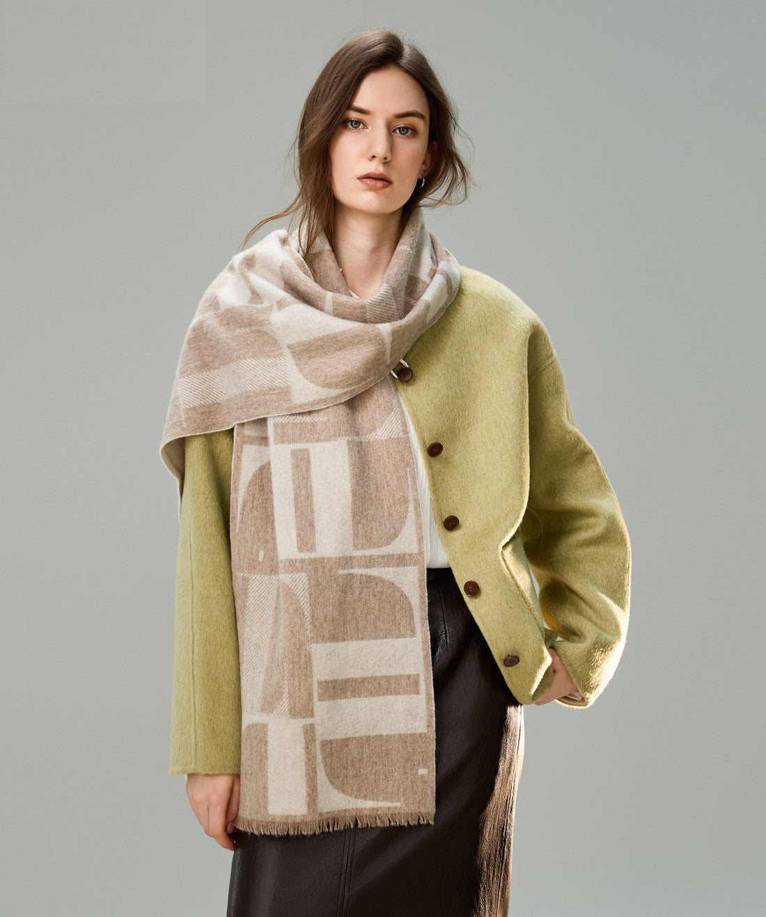 Cold Weather Scarf, Winter Scarf, Soft Cashmere Scarf for Women, Casual Scarf for Women, Modern Wool Scarf for Women, Fashion Designer Scarf-ArtWorkCrafts.com