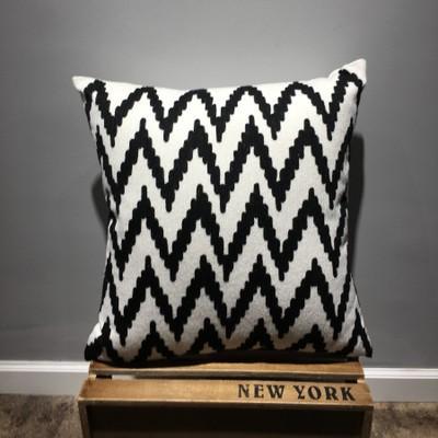 Geometric Cotton Pillow Cover, Decorative Throw Pillows, Modern Sofa Pillows, Black Throw Pillows, Yellow Decorative Pillows-ArtWorkCrafts.com
