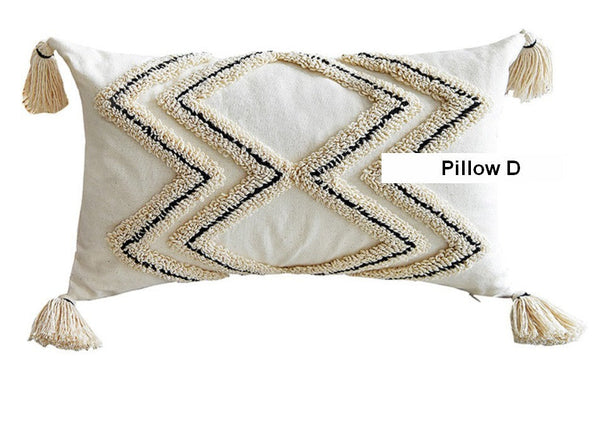 Geometric Square Modern Throw Pillows for Couch, Beige Decorative Throw Pillows, Contemporary Throw Pillow for Interior Design-ArtWorkCrafts.com