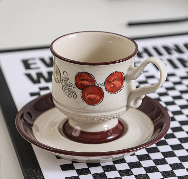 Elegant Ceramic Cups, Creative Coffee Cup and Saucer, 8 oz Porcelain Tea Cup Saucer Set, Beautiful British Tea Cups for Traditional Afternoon Tea-ArtWorkCrafts.com