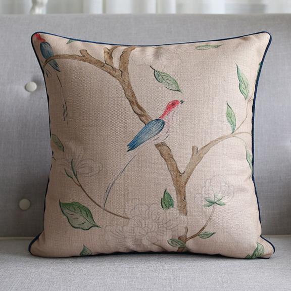 Elegant Farmhouse Throw Pillow, Decorative Cotton Linen Cushion Cover, Rustic Sofa Accent Pillow, Cozy Living Room Decor, Modern Woven Textile