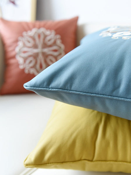 Large Decorative Pillows for Living Room, Modern Sofa Pillows, Flower Pattern Decorative Throw Pillows, Contemporary Throw Pillows-ArtWorkCrafts.com