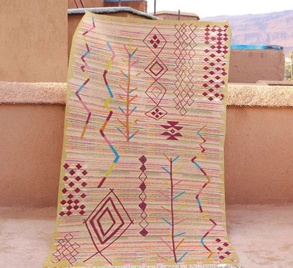 Bedroom Vintage Rugs, Morocco Rugs for Dining Room, Vintage Persian Rugs, Extra Large Traditional Colorful Moroccan Rug, Oversized Area Rugs for Living Room-ArtWorkCrafts.com