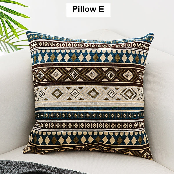 Modern Decorative Throw Pillows, Geometric Pattern Chenille Throw Pillow for Couch, Bohemian Decorative Sofa Pillows-ArtWorkCrafts.com