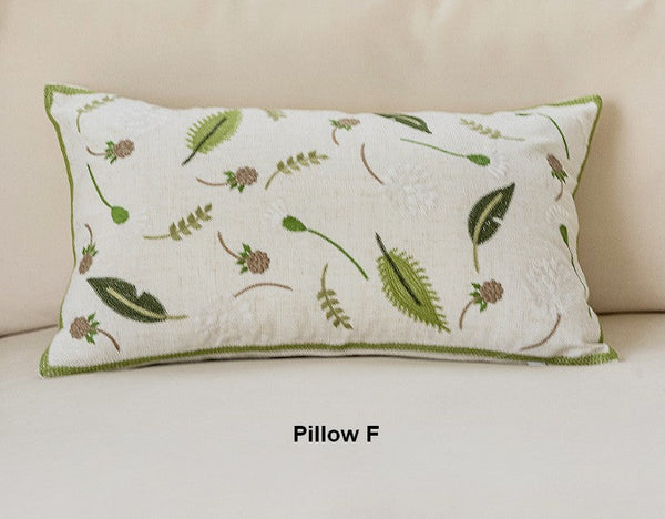 Decorative Pillows for Couch, Spring Flower Decorative Throw Pillows, Farmhouse Sofa Decorative Pillows, Embroider Flower Cotton Pillow Covers-ArtWorkCrafts.com