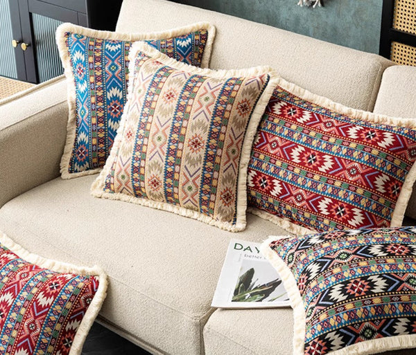 Large Bohemian Decorative Sofa Pillows for Living Room, Modern Geometric Pillows, Decorative Throw Pillows for Bedroom, Oriental Throw Pillow for Couch-ArtWorkCrafts.com
