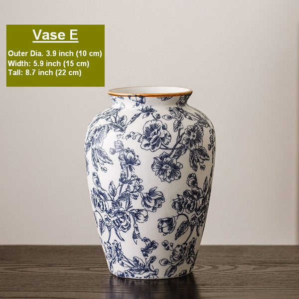 Porcelain Flower Vases, Modern Ceramic Bouquet Vases, Centerpiece on Dining Table, Flower Vase on Table, Handmade Water Holding Flower Vases-ArtWorkCrafts.com