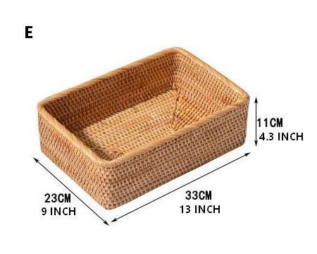 Rectangular Storage Baskets, Storage Baskets for Shelves, Woven Rattan Storage Basket, Kitchen Storage Baskets, Bathroom Storage Baskets-ArtWorkCrafts.com