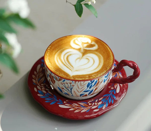 Porcelain Tea Cup Set, Ceramic Coffee Cup Set, Tea Cup With Saucer, Coffee Cup With Saucer, British Afternoon Tea Set, Gift Box Tea Set-ArtWorkCrafts.com