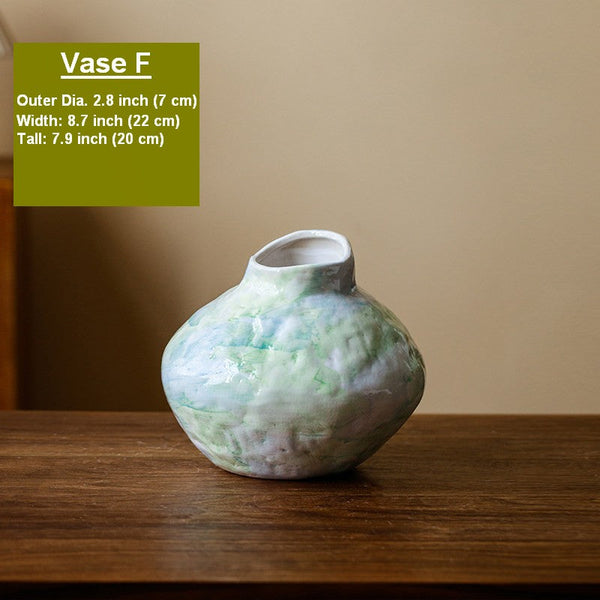 Modern Porcelain Flower Vases, Handmade Water Holding Flower Vases, Centerpiece on Dining Table, Ceramic Bouquet Vases, Flower Vases on Table-ArtWorkCrafts.com