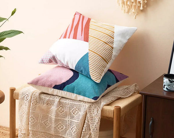 Large Modern Sofa Cushion, Decorative Pillow Covers, Modern Pillows for Couch, Abstract Decorative Throw Pillows for Living Room-ArtWorkCrafts.com