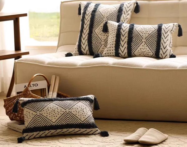 Oriental Square Pillows for Couch, Decorative Throw Pillows for Dining Room, Decorative Sofa Pillow Covers, Bohemian Geometric Modern Pillows-ArtWorkCrafts.com