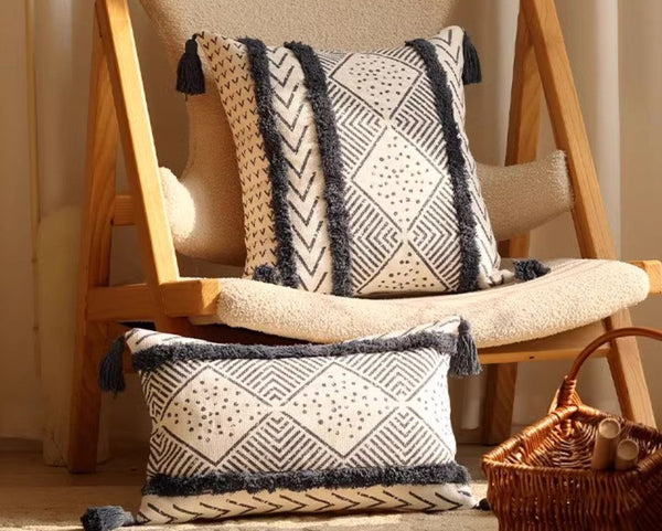 Oriental Square Pillows for Couch, Decorative Throw Pillows for Dining Room, Decorative Sofa Pillow Covers, Bohemian Geometric Modern Pillows-ArtWorkCrafts.com