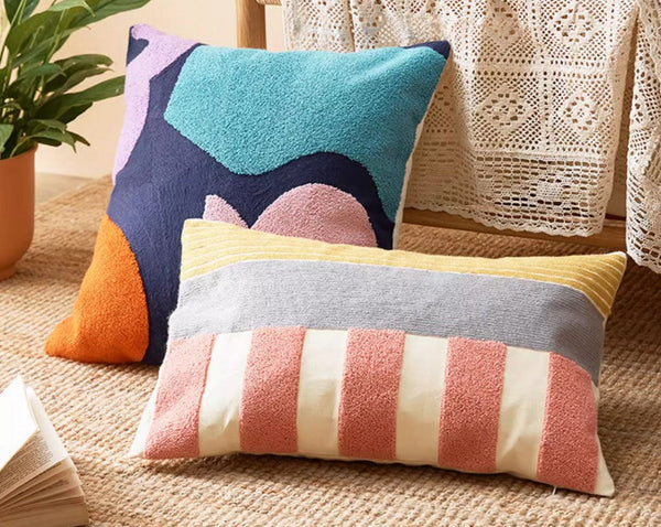 Large Modern Sofa Cushion, Decorative Pillow Covers, Modern Pillows for Couch, Abstract Decorative Throw Pillows for Living Room-ArtWorkCrafts.com