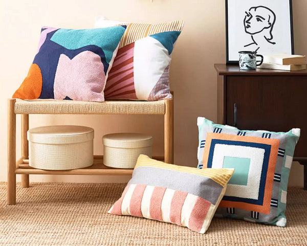 Large Modern Sofa Cushion, Decorative Pillow Covers, Modern Pillows for Couch, Abstract Decorative Throw Pillows for Living Room-ArtWorkCrafts.com