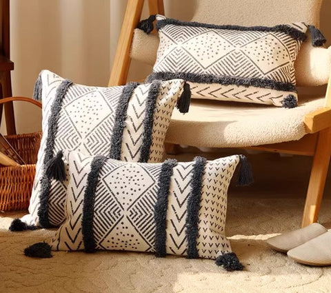 Decorative Sofa Pillow Covers, Oriental Square Pillows for Couch, Decorative Throw Pillows for Dining Room, Bohemian Geometric Modern Pillows-ArtWorkCrafts.com