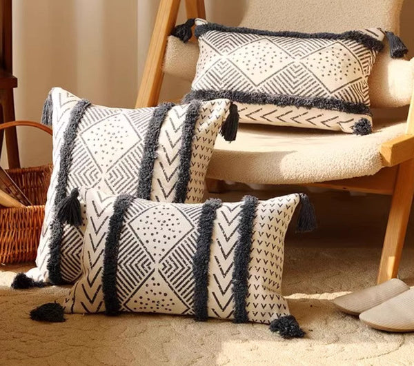 Oriental Square Pillows for Couch, Decorative Throw Pillows for Dining Room, Decorative Sofa Pillow Covers, Bohemian Geometric Modern Pillows-ArtWorkCrafts.com