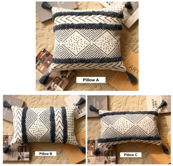 Oriental Square Pillows for Couch, Decorative Throw Pillows for Dining Room, Decorative Sofa Pillow Covers, Bohemian Geometric Modern Pillows-ArtWorkCrafts.com