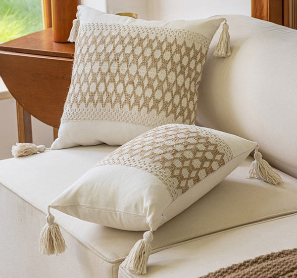 Simple Decorative Throw Pillows, Large Throw Pillow for Interior Design, Large Square Modern Throw Pillows for Couch, Contemporary Modern Sofa Pillows for Bedroom-ArtWorkCrafts.com
