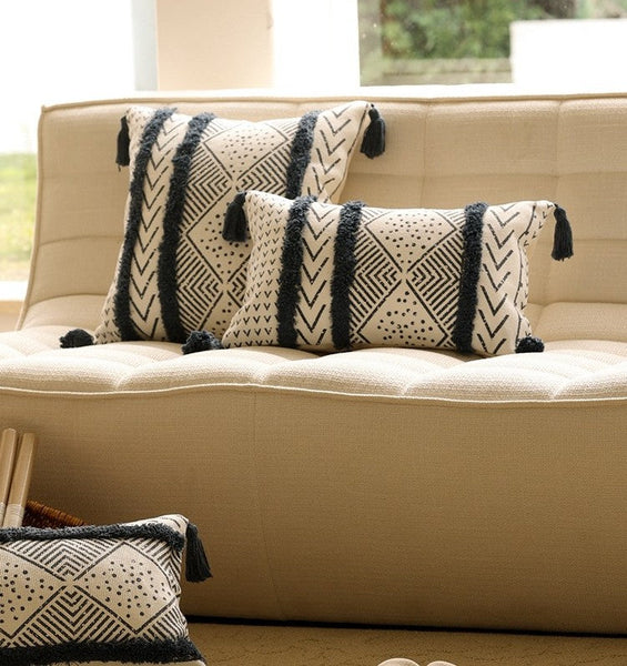 Oriental Square Pillows for Couch, Decorative Throw Pillows for Dining Room, Decorative Sofa Pillow Covers, Bohemian Geometric Modern Pillows-ArtWorkCrafts.com