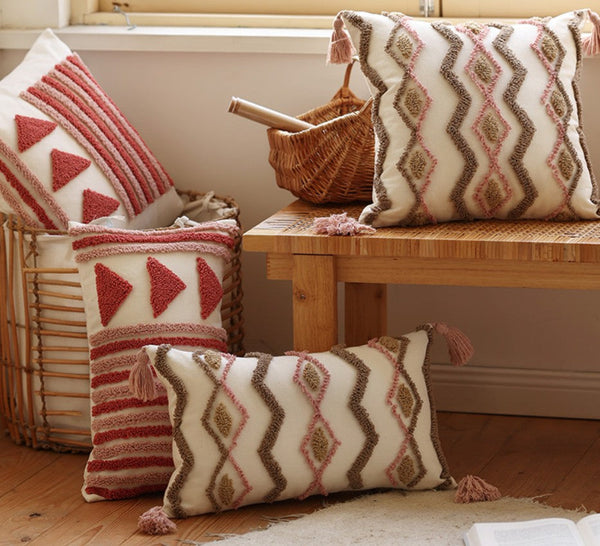 Modern Decorative Pillows for Interior Design, Simple Decorative Pillow Covers, Square Modern Throw Pillows for Couch, Contemporary Modern Sofa Pillows-ArtWorkCrafts.com