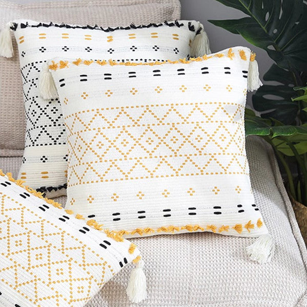 Oriental Decorative Throw Pillows for Bedroom, Square Pillows for Couch, Contemporary Modern Pillow Covers, Bohemian Decorative Sofa Pillows-ArtWorkCrafts.com