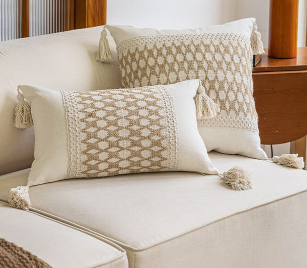 Simple Decorative Throw Pillows, Large Throw Pillow for Interior Design, Large Square Modern Throw Pillows for Couch, Contemporary Modern Sofa Pillows for Bedroom-ArtWorkCrafts.com