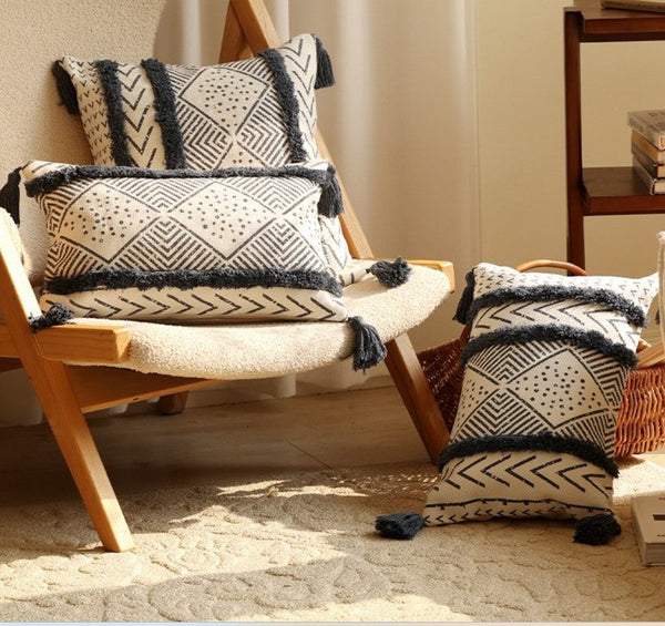 Oriental Square Pillows for Couch, Decorative Throw Pillows for Dining Room, Decorative Sofa Pillow Covers, Bohemian Geometric Modern Pillows-ArtWorkCrafts.com