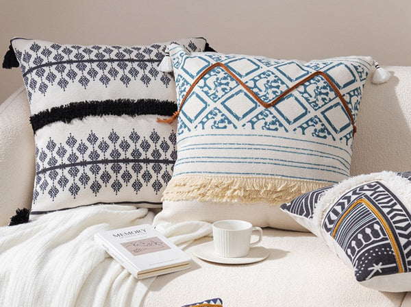 Bohemian Decorative Sofa Pillows for Bedroom, Decorative Square Pillow Covers, Geometric Pattern Decorative Pillow for Couch-ArtWorkCrafts.com