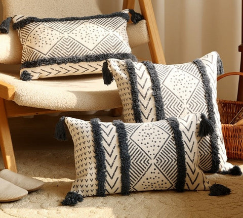 Oriental Square Pillows for Couch, Decorative Throw Pillows for Dining Room, Decorative Sofa Pillow Covers, Bohemian Geometric Modern Pillows-ArtWorkCrafts.com