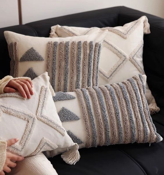 Decorative Pillows for Bedroom, Square Modern Throw Pillows for Couch, Modern Decorative Pillows for Interior Design, Contemporary Modern Sofa Pillow Covers-ArtWorkCrafts.com