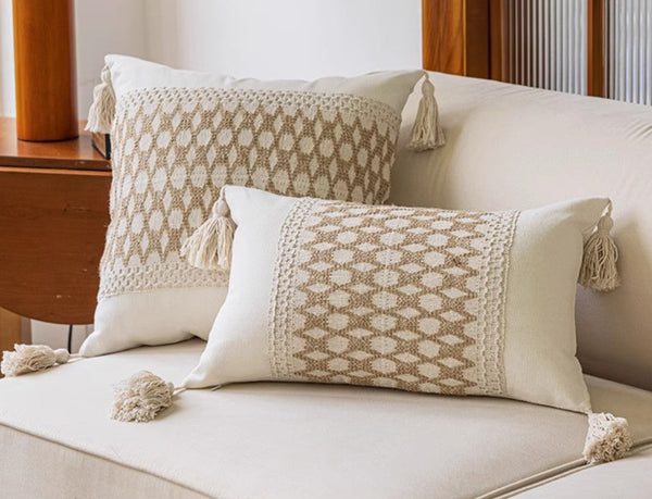 Simple Decorative Throw Pillows, Large Throw Pillow for Interior Design, Large Square Modern Throw Pillows for Couch, Contemporary Modern Sofa Pillows for Bedroom-ArtWorkCrafts.com