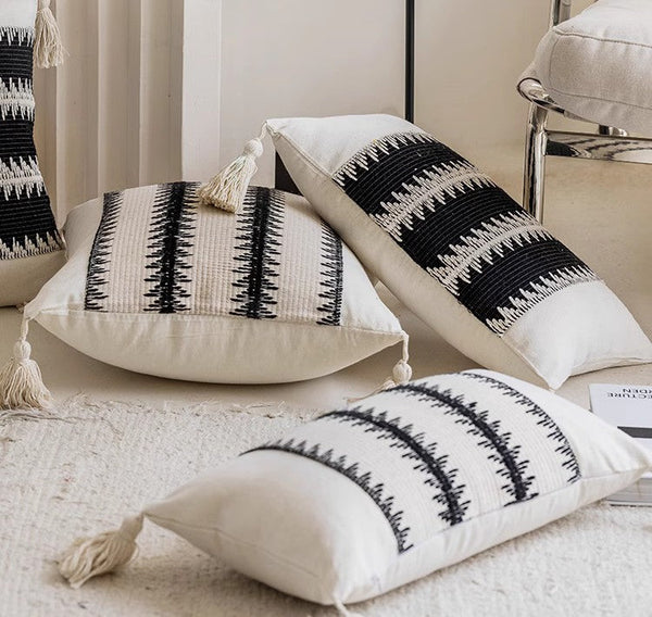 Decorative Pillow Covers, Large Modern Decorative Pillows for Bedroom, Large Square Modern Decorative Pillows for Couch, Contemporary Modern Sofa Pillows-ArtWorkCrafts.com