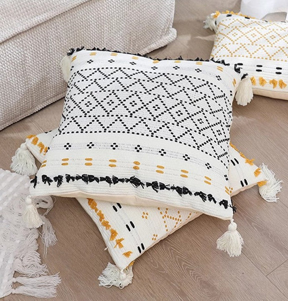 Oriental Decorative Throw Pillows for Bedroom, Square Pillows for Couch, Contemporary Modern Pillow Covers, Bohemian Decorative Sofa Pillows-ArtWorkCrafts.com