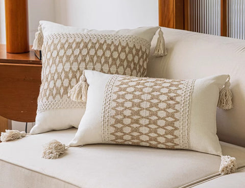 Simple Decorative Throw Pillows, Large Throw Pillow for Interior Design, Large Square Modern Throw Pillows for Couch, Contemporary Modern Sofa Pillows for Bedroom-ArtWorkCrafts.com