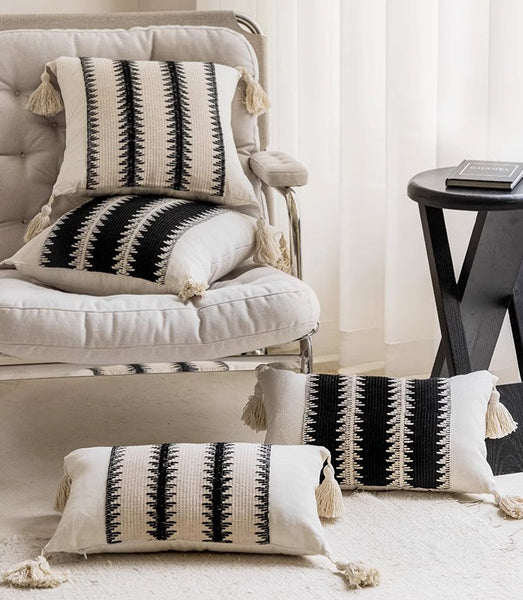Unique Decorative Pillow Covers, Large Square Modern Decorative Pillows for Couch, Contemporary Modern Sofa Pillows, Large Modern Decorative Pillows for Bedroom-ArtWorkCrafts.com