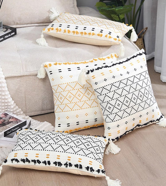 Oriental Decorative Throw Pillows for Bedroom, Square Pillows for Couch, Contemporary Modern Pillow Covers, Bohemian Decorative Sofa Pillows-ArtWorkCrafts.com