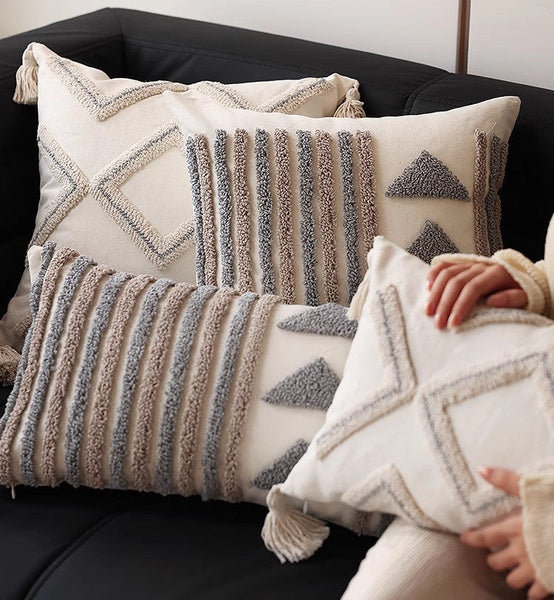 Decorative Pillows for Bedroom, Square Modern Throw Pillows for Couch, Modern Decorative Pillows for Interior Design, Contemporary Modern Sofa Pillow Covers-ArtWorkCrafts.com